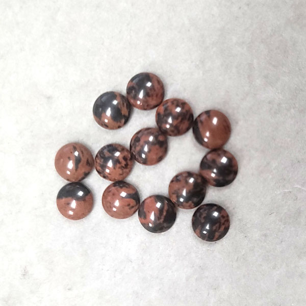 8MM ROUND CABOCHON MAHOGANY(10PCS/BAG)